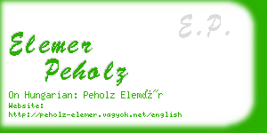 elemer peholz business card